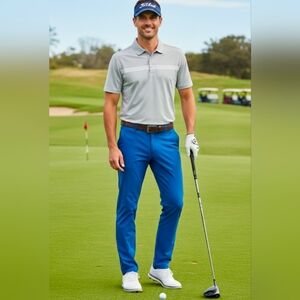 Rhone Commuter Chino Pants Men 32x32 Blue Slim Straight Golf Performance NEW